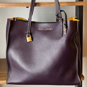 Grind Leather Tote by Marc Jacobs-Grape